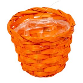 Bambusz kaspó bélelt narancs 10cm Bambusz kaspó bélelt narancs 10cm