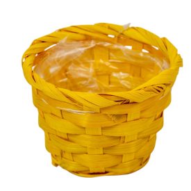 Bambusz kaspó bélelt sárga 10cm Bambusz kaspó bélelt sárga 10cm
