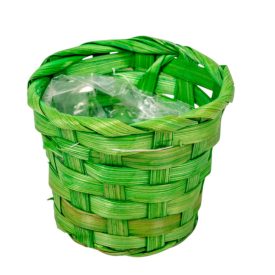 Bambusz kaspó bélelt zöld 10cm Bambusz kaspó bélelt zöld 10cm