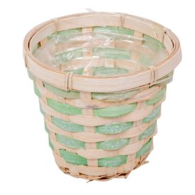 Bélelt kaspó zöld D15cm M12cm Bélelt kaspó zöld D15cm M12cm