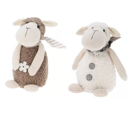 Bárány ülő textil 16cm