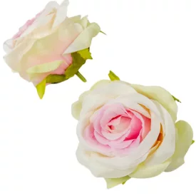   Rózsa virágfej 7cm krém-rózsaszín 4 darabos csomagban rendelhető (darab ár!)