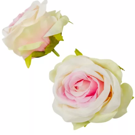 Rózsa virágfej 7cm krém-rózsaszín 4 darabos csomagban rendelhető (darab ár!)