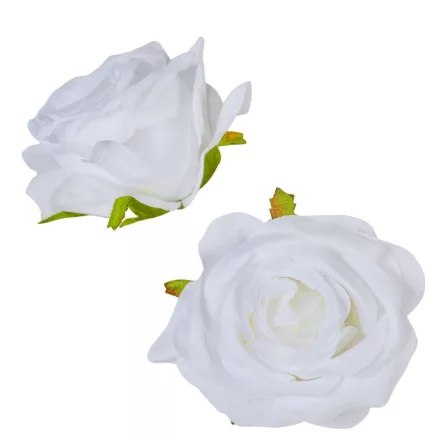Nyílt rózsafej 7cm fehér 4 darabos csomagban rendelhető (darab ár!)