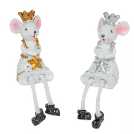 Lógólábú egér koronás polyresin 9cm