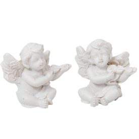 Angyal hangszerrel ülő poly M4cm 2db-os csomag