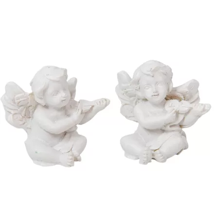 Angyal hangszerrel ülő poly M4cm 2db-os csomag