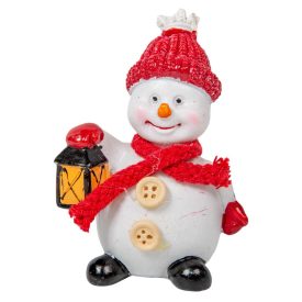 Hóember lámpással poly 8cm