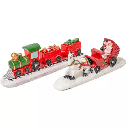 Vonat, lovaskocsi polyresin 5x12-14cm