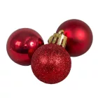 Müanyag gömb piros 3cm 12db-os csomag