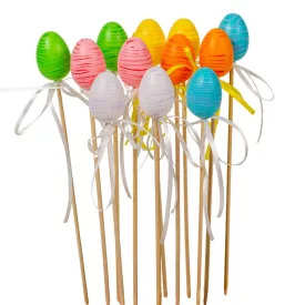 Húsvéti tojás pálcás 4+21cm 12db-os csomag