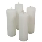 Kontúrozott bordás henger gyertya 50x150mm fehér  4db/csom (db ár)
