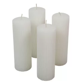   Kontúrozott bordás henger gyertya 50x150mm fehér  4db/csom (db ár)