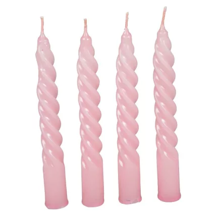 Mártott kis csavart gyertya rózsaszín 150mm (db ár) 30db/csom