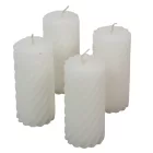 Kontúrozott csavart henger gyertya 55x100mm fehér 4db/csom (db ár)