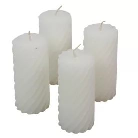   Kontúrozott csavart henger gyertya 55x100mm fehér 4db/csom (db ár)