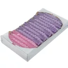 Metál kis csavart gyertya 3lila 1rózsaszín 150mm (db ár) 30db/csom