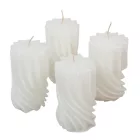 Kontúrozott hullámos henger gyertya 55x95mm fehér 4db/csom (db ár)