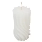 Kontúrozott hullámos henger gyertya 55x95mm fehér 4db/csom (db ár)