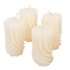 Kontúrozott hullámos henger gyertya 55x95mm ivory 4db/csom (db ár)