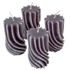 Kontúrozott hullámos henger gyertya 55x95mm szürke 4db/csom (db ár)