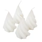 Kontúrozott csavart kúp gyertya 88x115mm fehér 4db/csom (db ár)