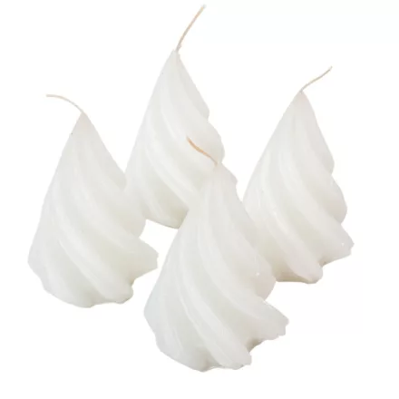 Kontúrozott csavart kúp gyertya 88x115mm fehér 4db/csom (db ár)