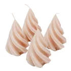 Kontúrozott csavart kúp gyertya 88x115mm világos bézs 4db/csom (db ár)