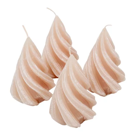 Kontúrozott csavart kúp gyertya 88x115mm világos bézs 4db/csom (db ár)