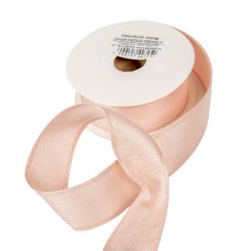 Metállal szőtt szalag drótos rózsaszín 4cmx10y
