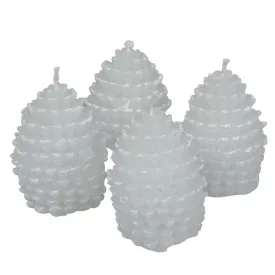   Kontúrozott toboz gyertya kicsi 52x70mm fehér 4db/csom (db ár)