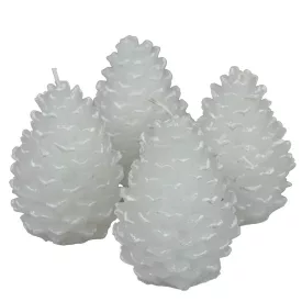   Kontúrozott toboz gyertya nagy 70x95mm fehér 4 darabos csomagban rendelhető | darab ár!