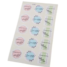 Matrica - Szeretettel pasztell matrica 4cm 15db/lap