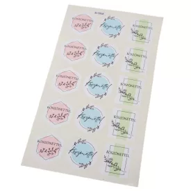 Matrica - Köszönettel pasztell matrica 4cm 15db/lap