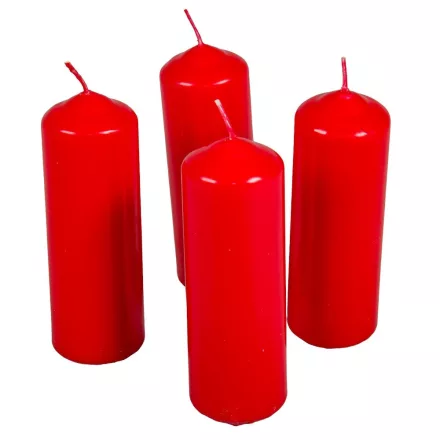 Mártott henger gyertya 40x120 mm piros 4db/csom (db ár)