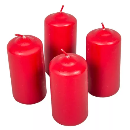 Mártott henger gyertya 40x80 mm bordó 4db/csom (db ár)