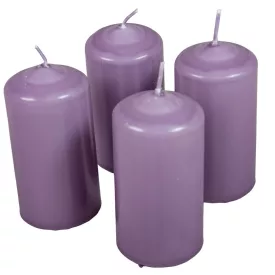   Mártott henger gyertya 50x100 mm halvány lila 4db/csom (db ár)