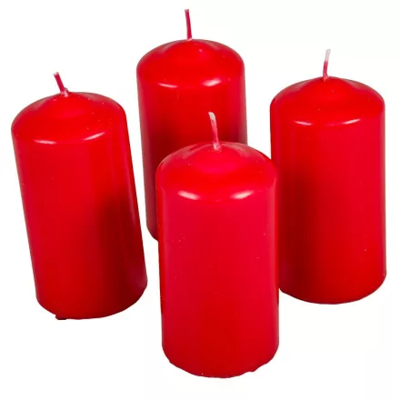 Mártott henger gyertya 50x100 mm piros 4db/csom (db ár)