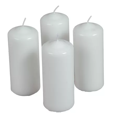 Mártott henger gyertya 50x120 mm fehér 4 darabos csomagban rendelhető | darab ár!