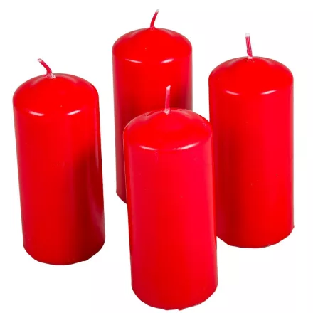 Mártott henger gyertya 50x120 mm piros 4db/csom (db ár)