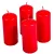 Mártott henger gyertya 50x120 mm piros 4db/csom (db ár)