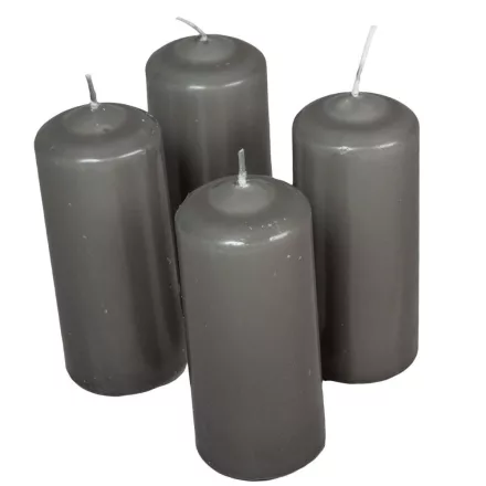 Mártott henger gyertya 50x120 mm szürke 4 darabos csomagban rendelhető | darab ár!