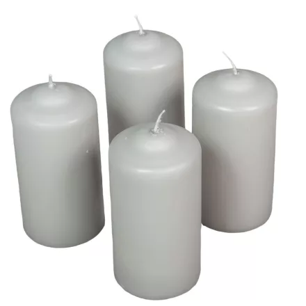 Mártott henger gyertya 60x120mm világos szürke 4db/csom (db ár)