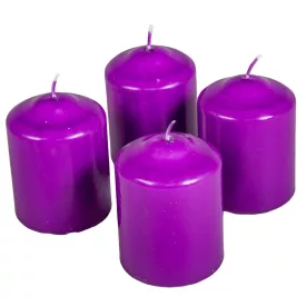   Mártott henger gyertya 60x80mm lila 4 darabos csomagban rendelhető | darab ár!