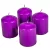 Mártott henger gyertya 60x80mm lila 4 darabos csomagban rendelhető | darab ár!