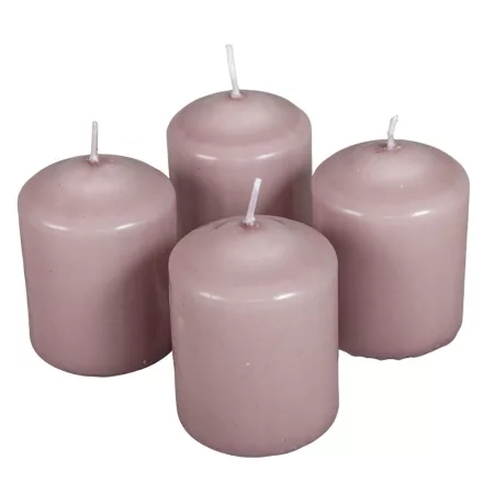 Mártott henger gyertya 60x80mm mályva 4db/csom (db ár)