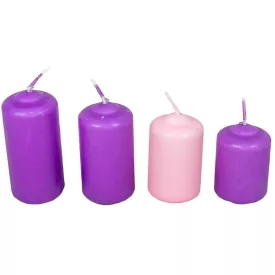   Mártott 40mm-es lépcsős gyertya lila-rózsaszín (csom ár)