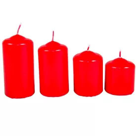 Mártott 50mm-es lépcsős gyertya piros (csom ár)