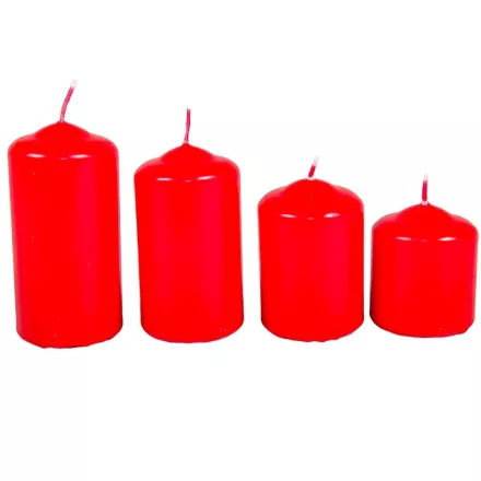 Mártott 50mm-es lépcsős gyertya piros (csom ár)