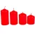 Mártott 50mm-es lépcsős gyertya piros (csom ár)